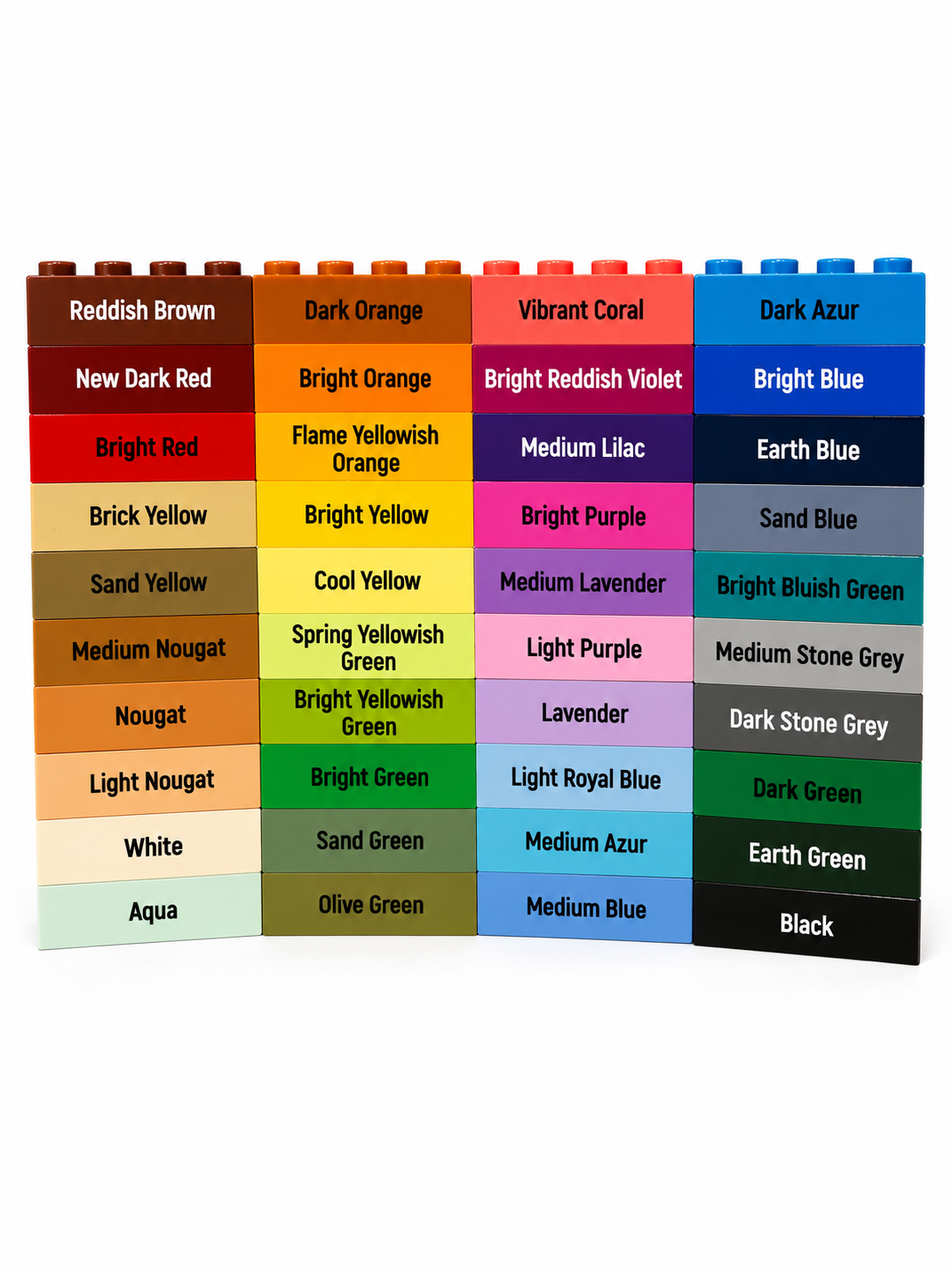 LEGO 1x4 Bricks Colour Palette